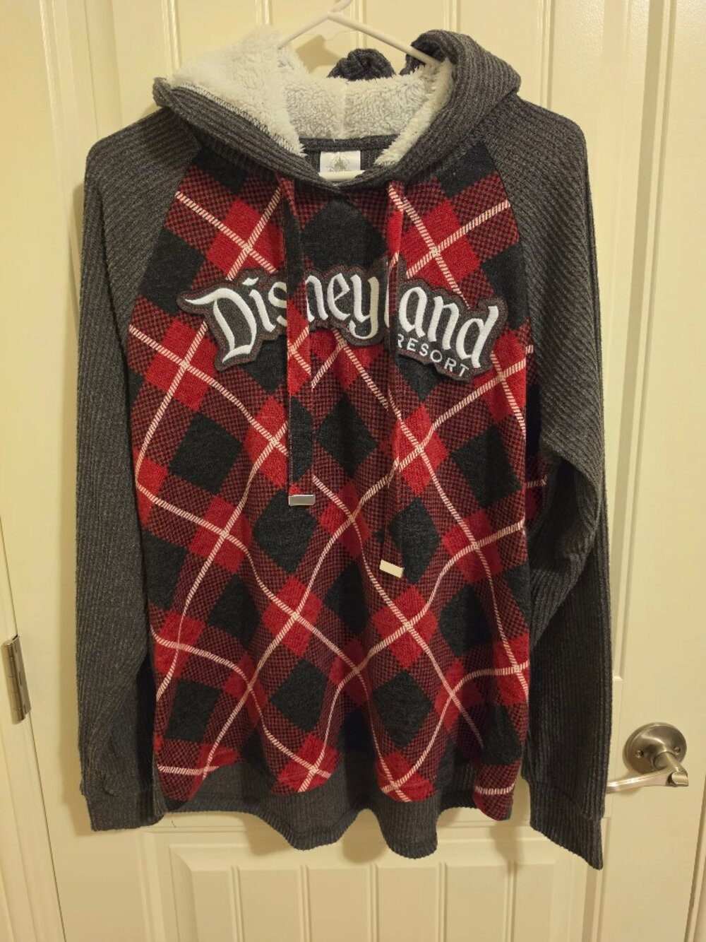 Disneyland Resort Plaid Hoodie XL lined hood